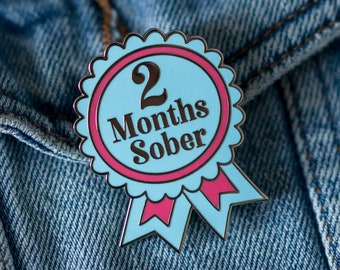 2 Months Sober Celebration Enamel Pin, 60 Days Sobriety Milestone Pin, Recovery Journey Gifts, Soberversary Gifts