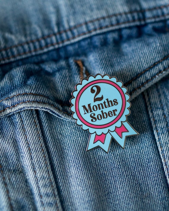 2 Months Sober Celebration Enamel Pin, 60 Days Sobriety Milestone Pin, Recovery Journey Gifts, Soberversary Gifts