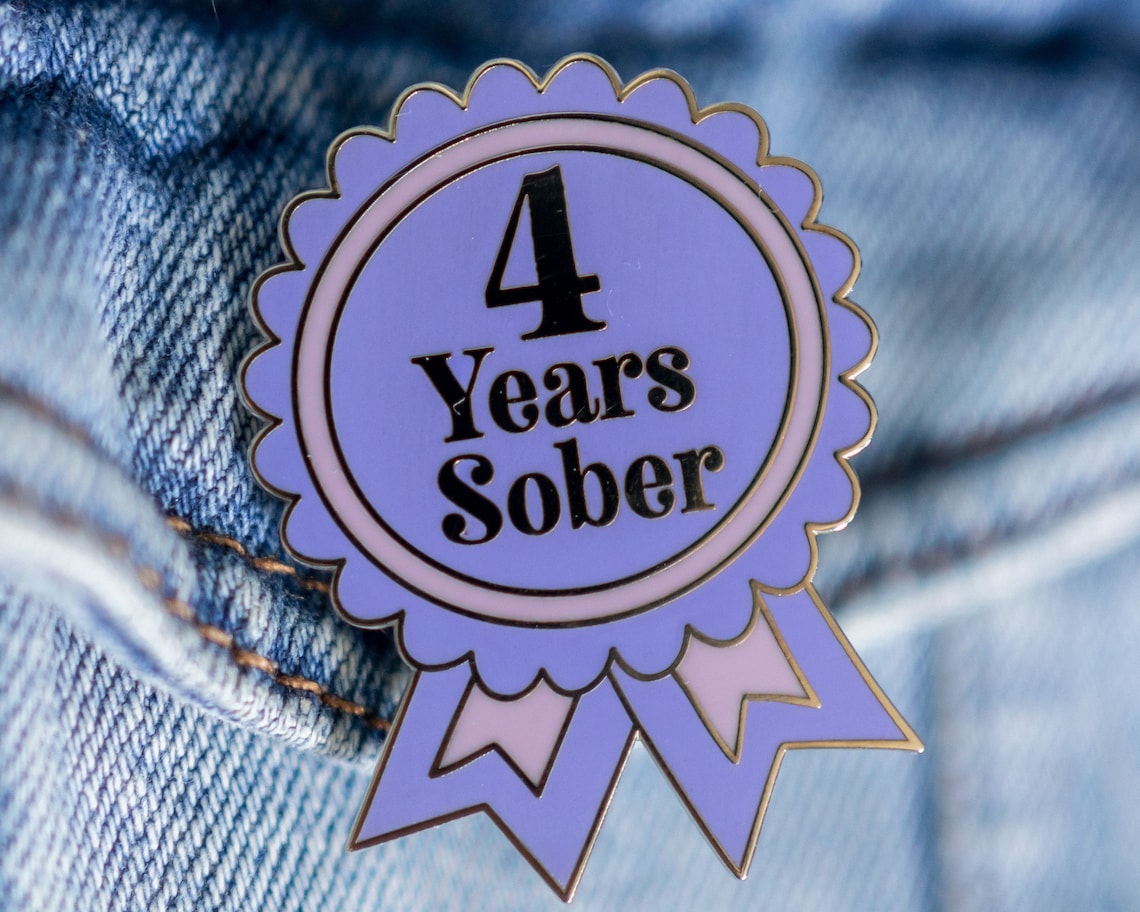 Sober Girl Society 4 Years Sober Pin Etsy