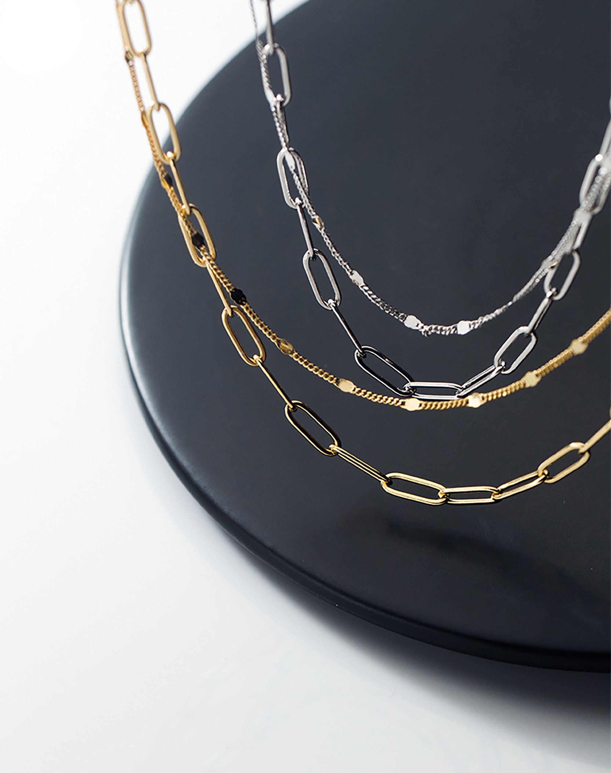 Korean Double chains charm necklace Fashion 925 Silver Etsy