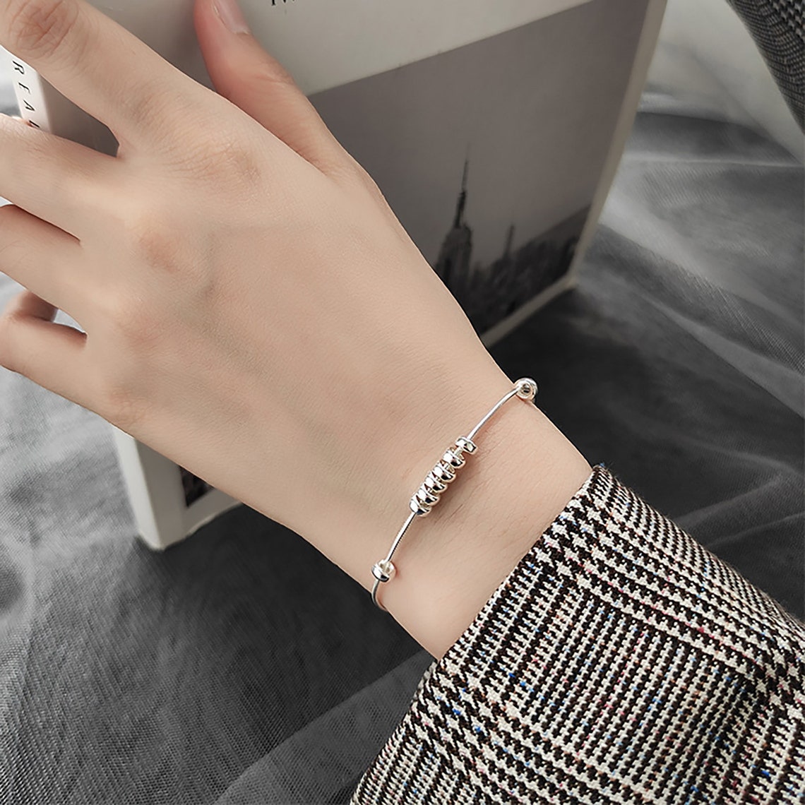 Korean circle Bracelet Fashion 925 Silver adjustable Etsy