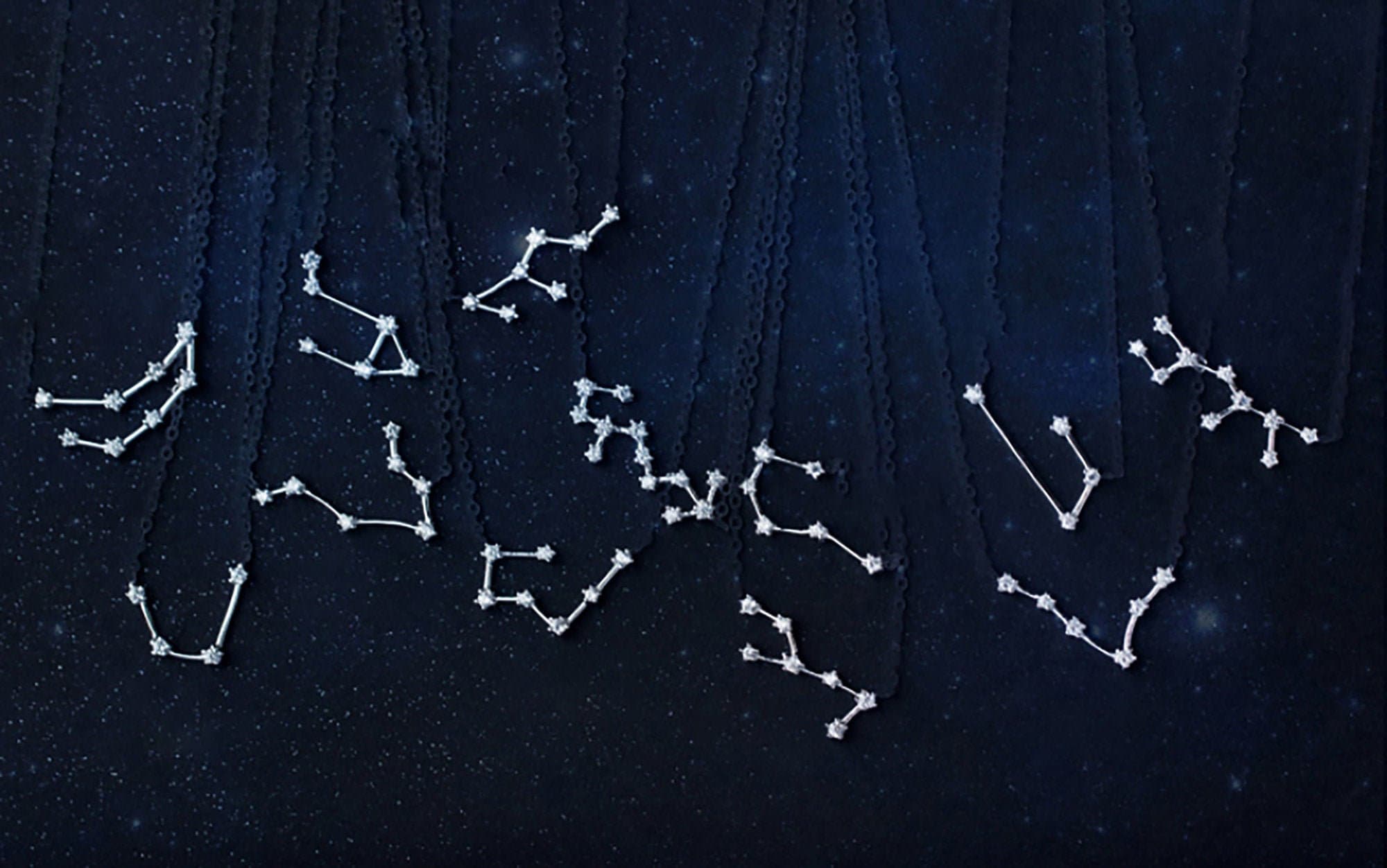 Korean Twelve constellations charm necklace Fashion 925 Silver | Etsy