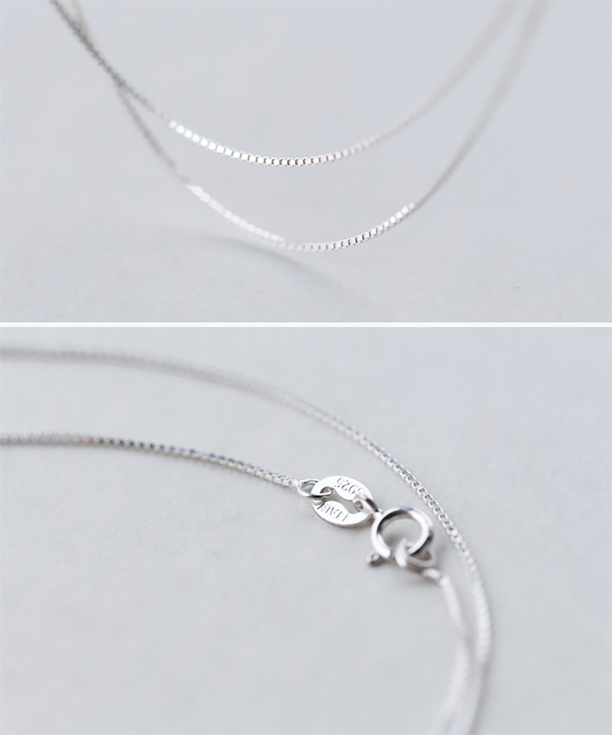 Korean Crystal Teardrop Charm Necklace 925 Silver Adjustable | Etsy
