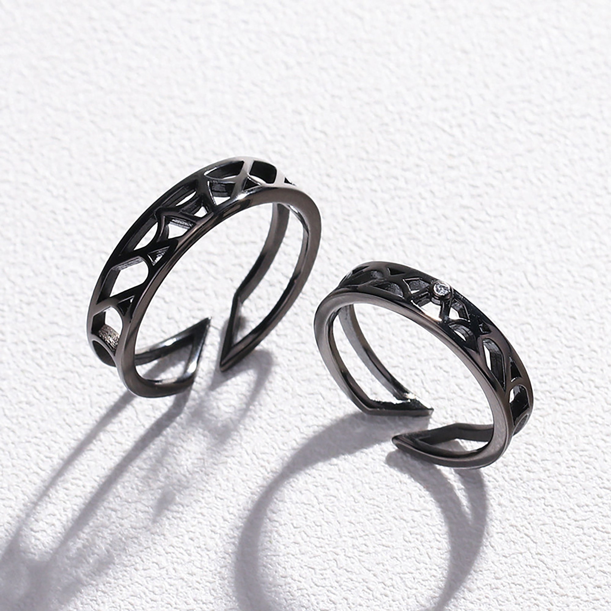 s Korean style Personalized Statement Couple Rings Promise Etsy