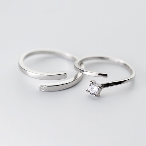 Minimalist Korean Style Personalized Statement Couple Rings | Etsy