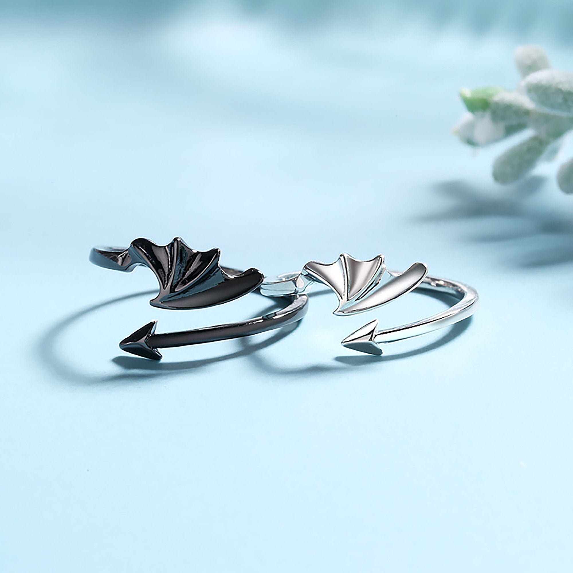Devil And Angel Dragon Wings Stylish Statement Couple Rings Etsy Devil And Angel Dragon Wings Stylish Statement Couple Rings Etsy