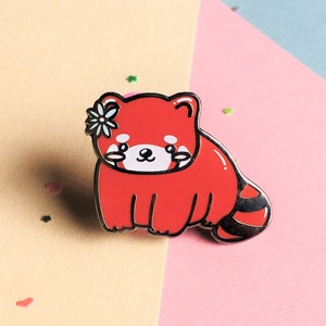 Peyton the Red Panda Enamel Pin - Kawaii Red Panda Pin - Cute Red Panda Pin