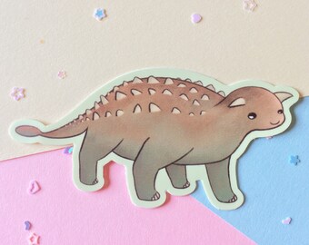 Andy the Ankylosaurus Die Cut Vinyl Sticker - Kawaii Ankylosaurus Sticker - Cute Ankylosaurus Sticker