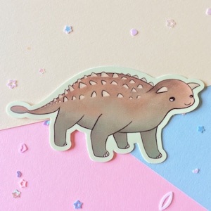 Andy the Ankylosaurus Die Cut Vinyl Sticker - Kawaii Ankylosaurus Sticker - Cute Ankylosaurus Sticker