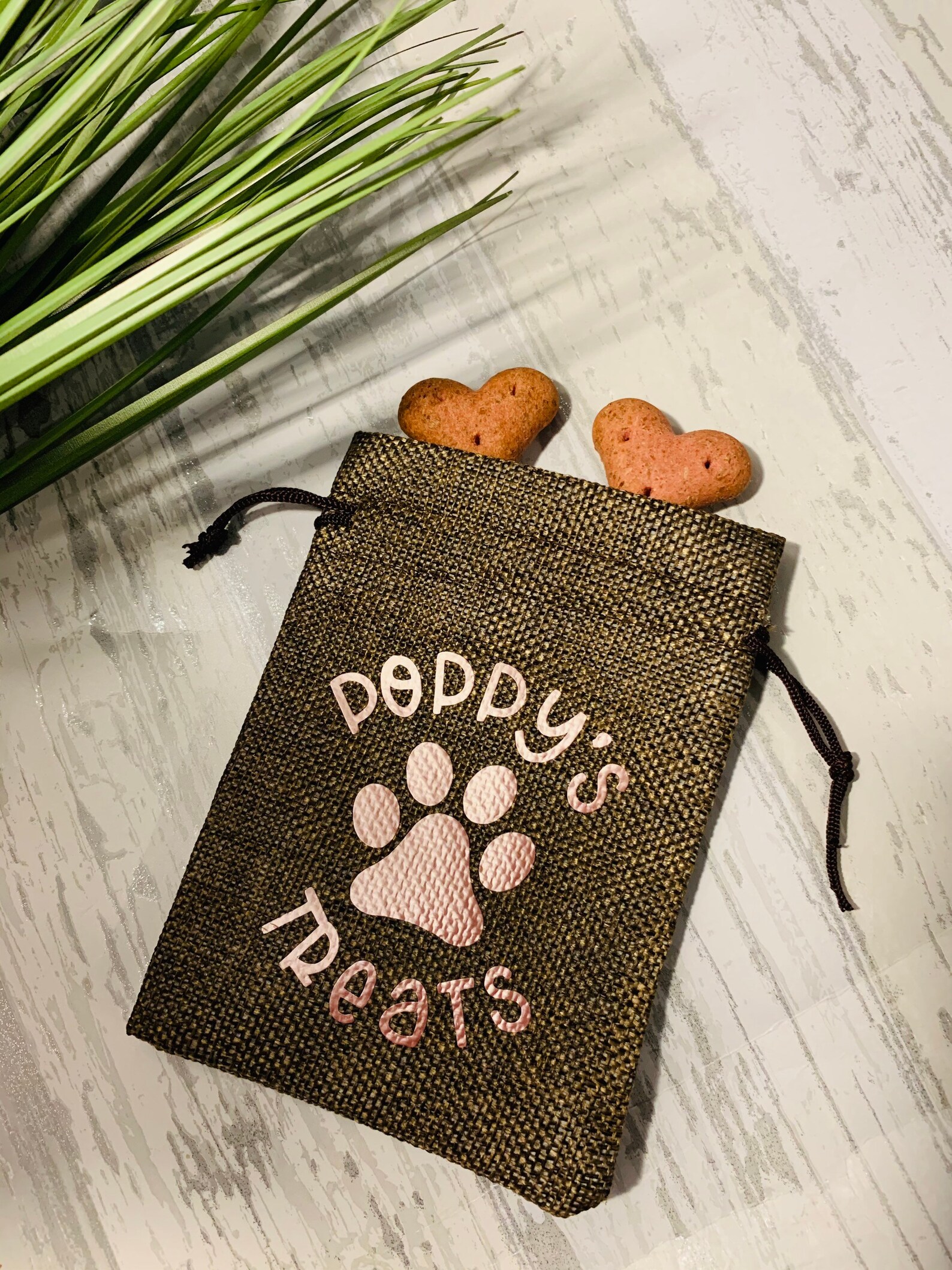 Dog treat bag personalised blue rose gold Unisex Etsy