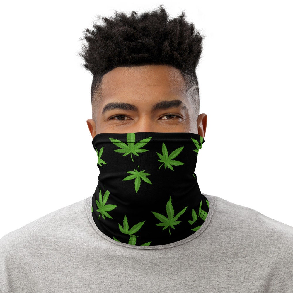 Weed Pattern Face Mask Neck Gaitor Face Mask Washable Face Etsy