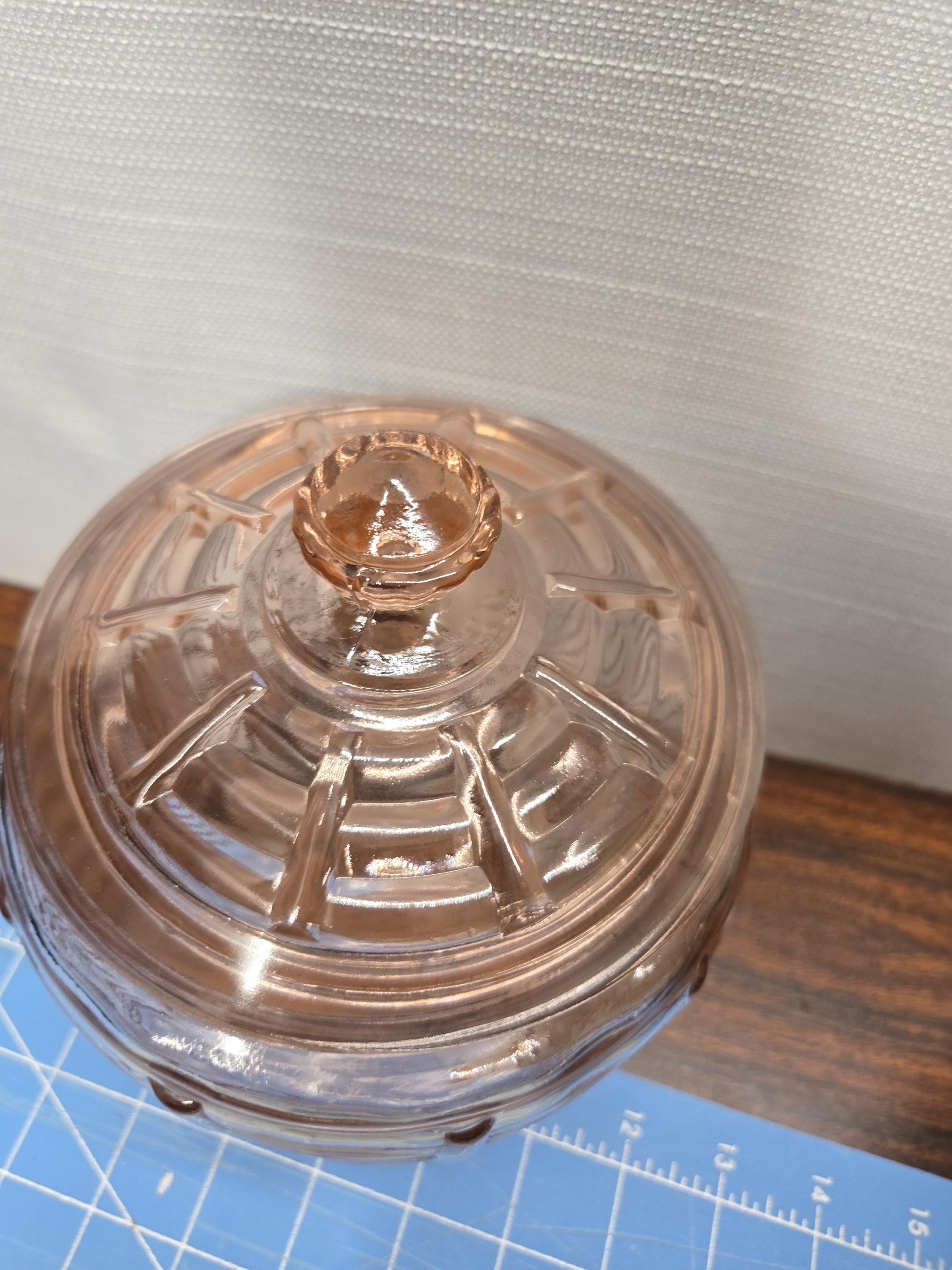 フランス　アンティーク ピンクガラス　ビスケットジャー フランス アンティーク ピンクガラス ビスケットジャー