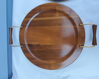 Mid-century modern solid American walnut serving tray solid walnut