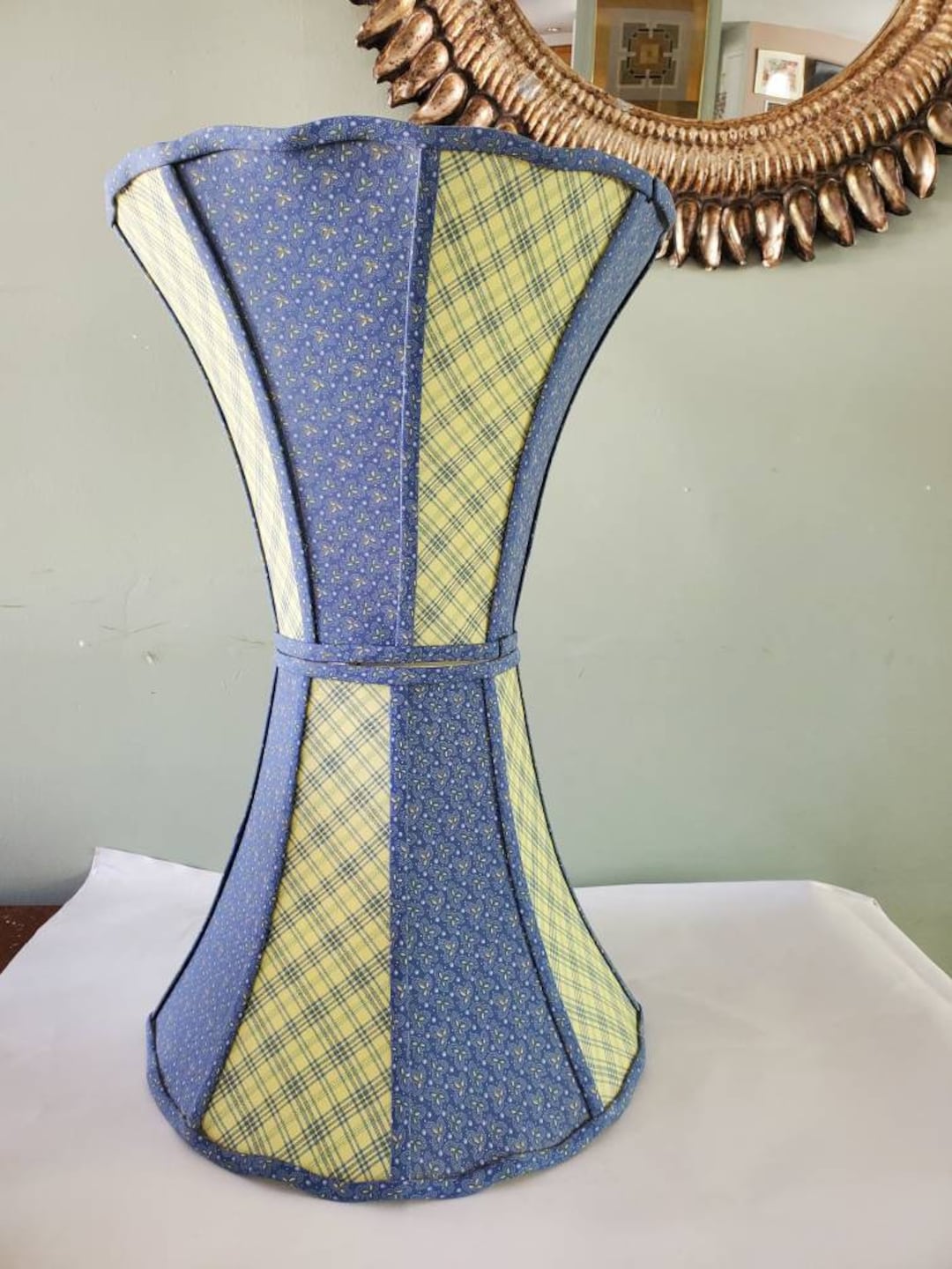 Vintage Laura Ashley Lamp Shade Country Chic Blue Yellow Etsy