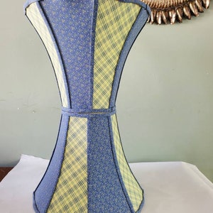 Vintage Laura Ashley lamp shade country chic blue yellow floral trim