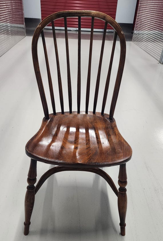 Antique C17-18th Century Stickback English Oak Side Chair With