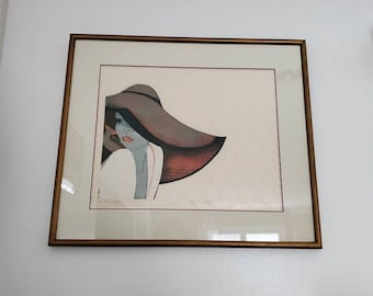 Screen print by Marie M Donald two ladies Artist proof