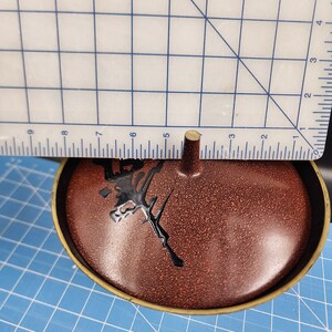 Antique japanese  lacquerware wood bowl  8&quot;diameter 7&quot; tall 3.5&quot; base