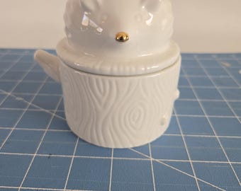Anthropologie Rare White Ceramic Hedgehog Nesting Measuring Cups Discontinued B5