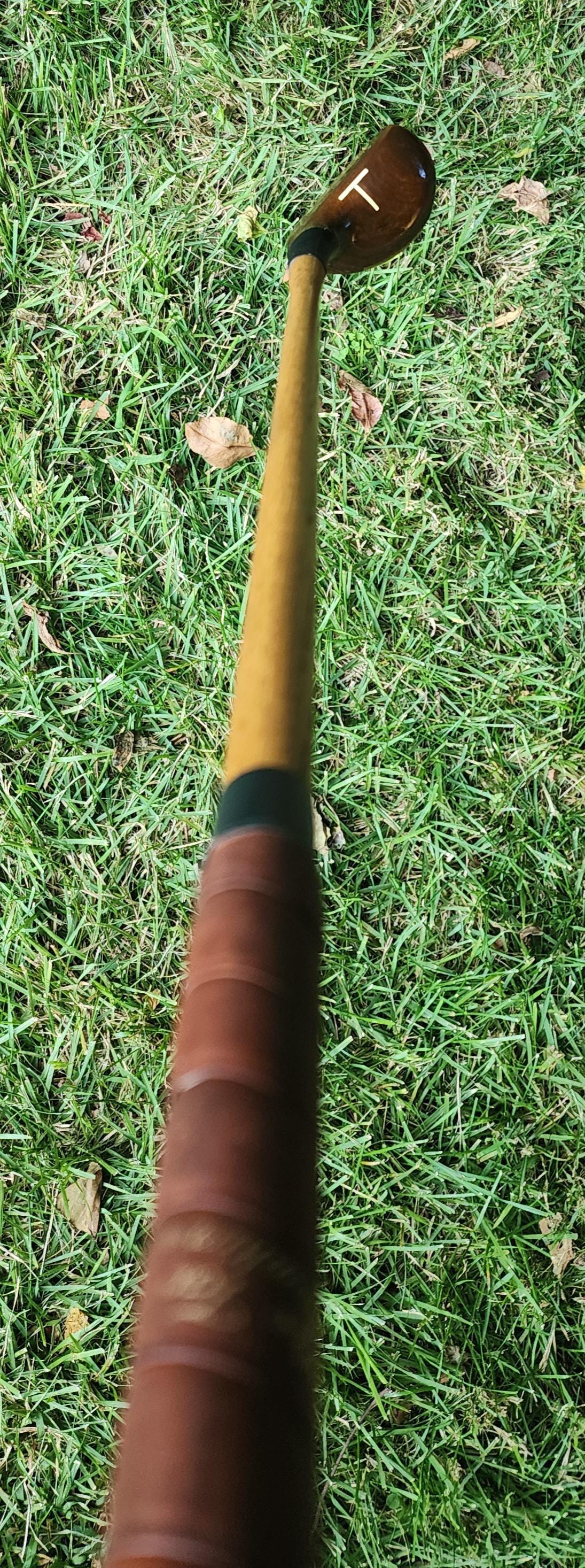 Vintage Sure Tact by Lamkin Wood and Brass Golf Club Putter