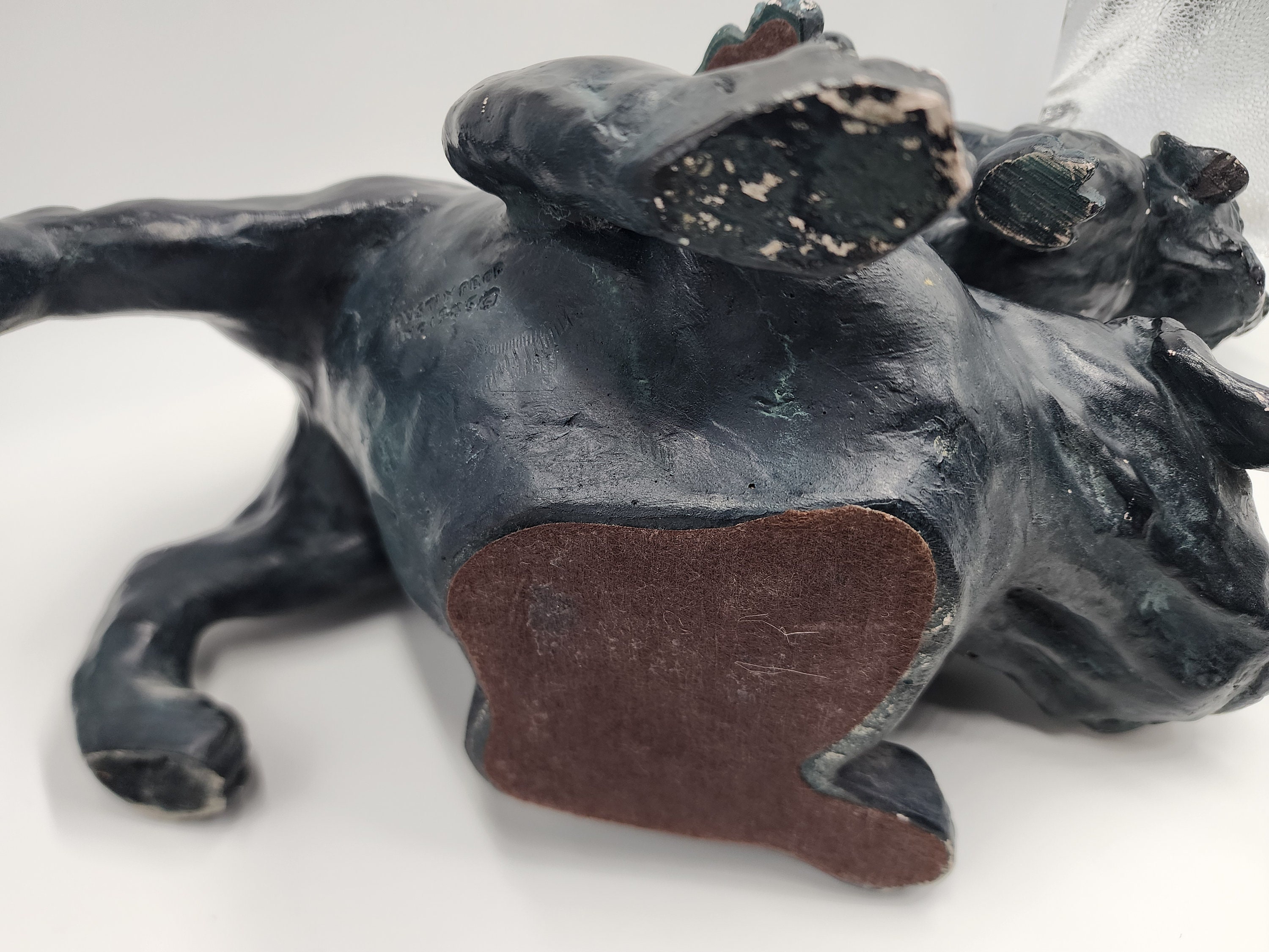 Pair of Vintage Austin Productions Sculpture Dog Durastone Black 