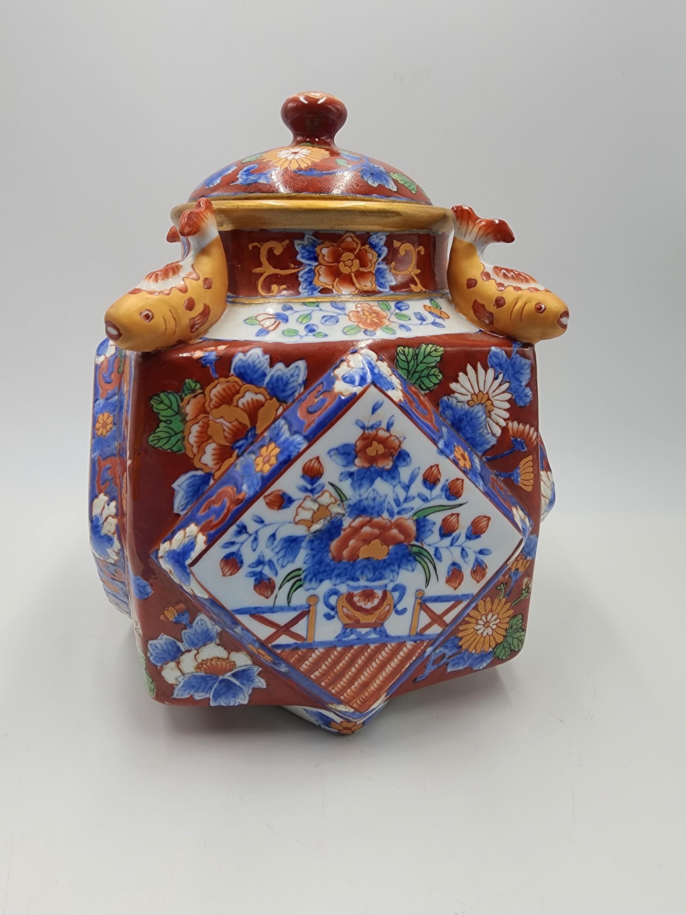 Japanese Stylized Ginger Jar Chopsticks Andrea by Sadek Koi Fish
