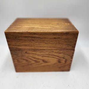 Vintage Bibliothek Karte Rezepte Halter Box Massive Eiche Fingergelenk 6,5 Zoll breit 5,25 Zoll hoch 4 Zoll tief
