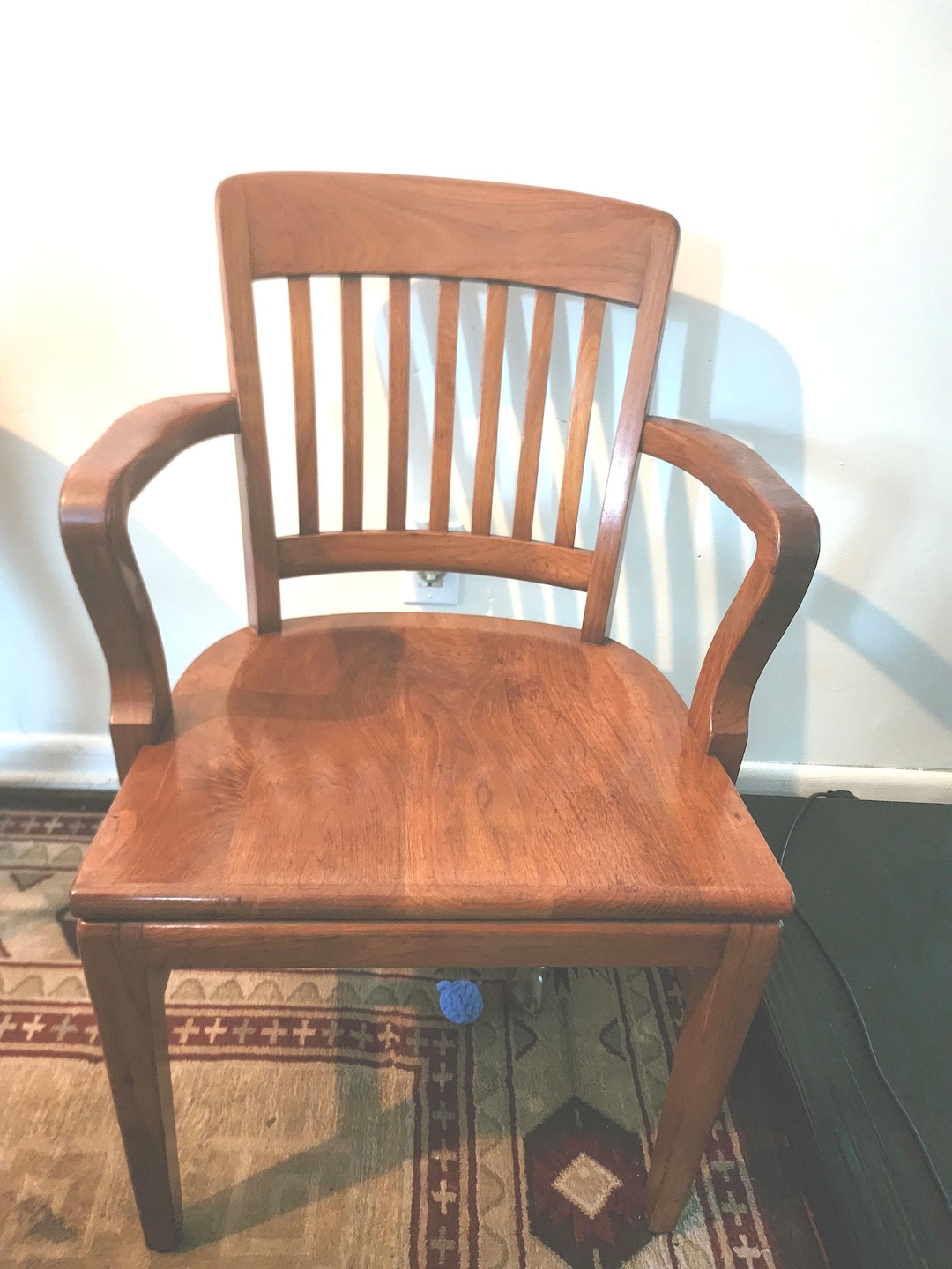 Vintage Gunlock Library Chair Solid Walnut 34in Tall 22in Wide