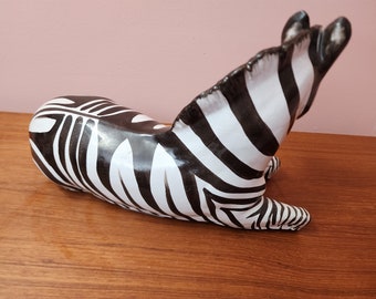 Mid Century Modern Italy Zebra Figurine Sculpture Terracotta 15
