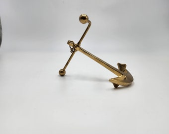 Vintage mässingsankare pappersvikt 13 cm lång 9,5 cm