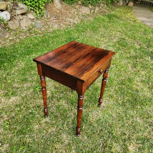 Antique end table c1800 pennsylvania country Sheraton Federal one draw rosewood top