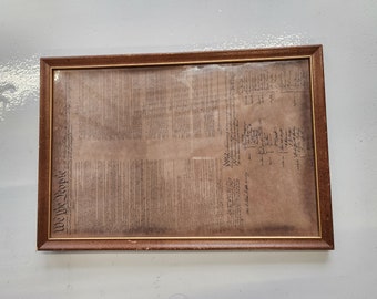 Antique copy of the United States of America Constitution19"x13" frames by Merwin's art shop CT est 1930