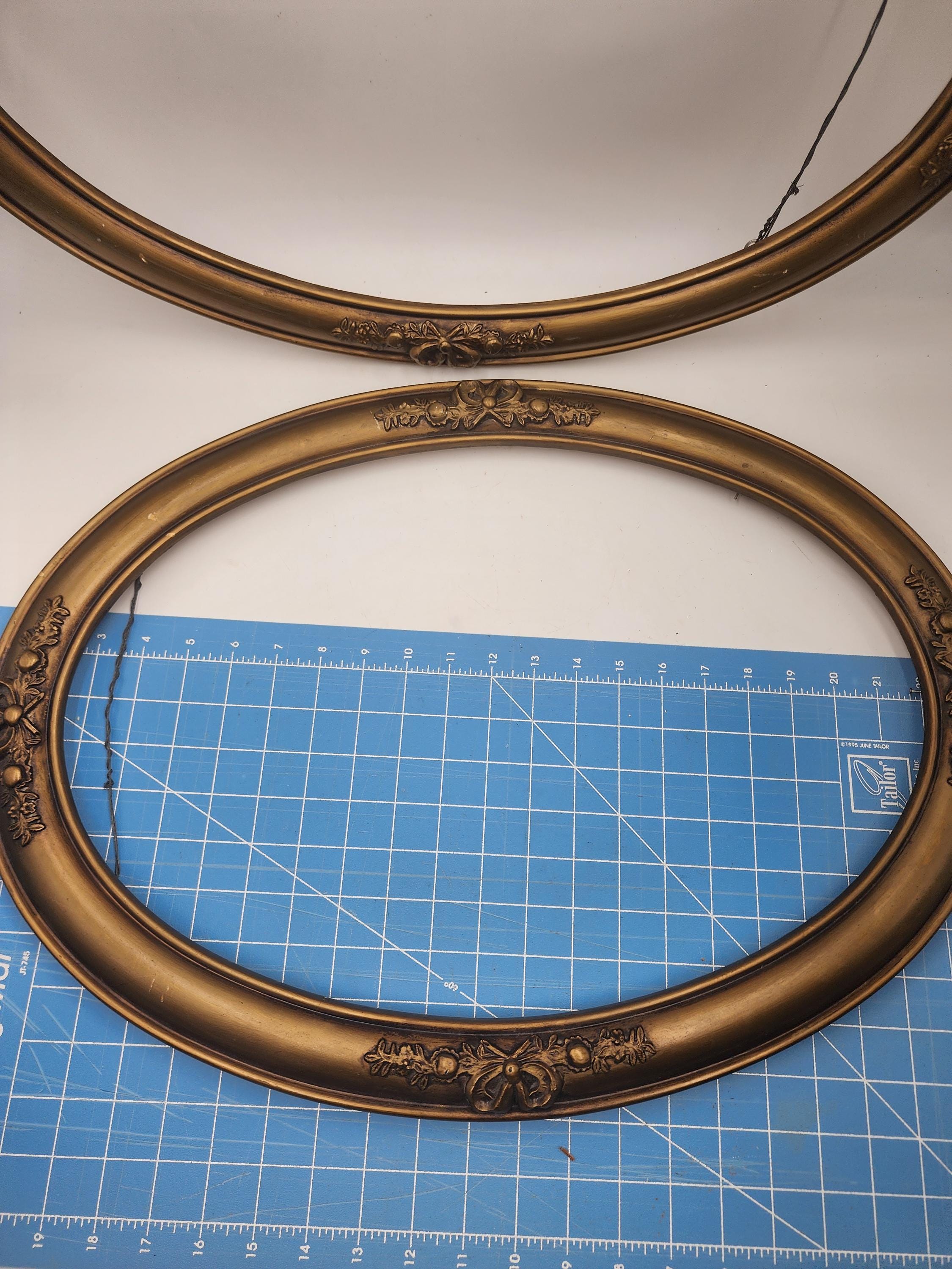 Pair Antique Victorian Decorative Oval Wood Picture Frame Measurement ...