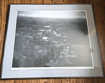 31x26 Limited edition lithograph of lost towm North Dana Massachusetts 1930s frame from MDC archives swift River valley quabbin Reservoir