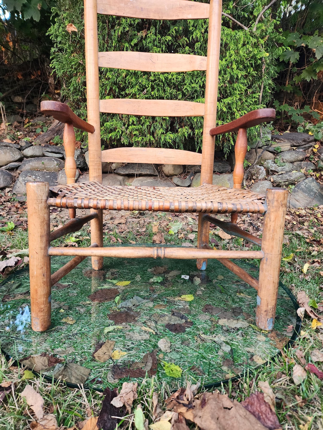 Antique Early American Delaware River Valley Arm Rocking Chair Pined ...