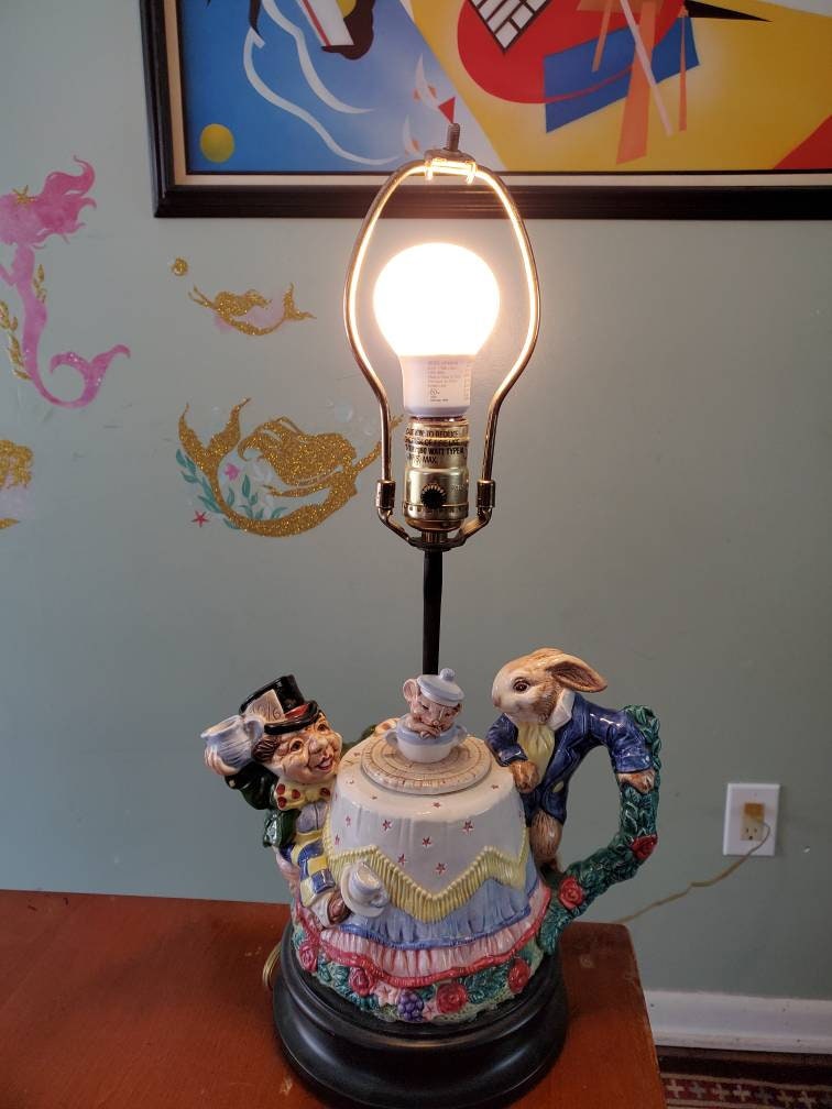 Alice in Wonderland Table Lamp Mad Hatter Tea Party by Fitz Etsy India
