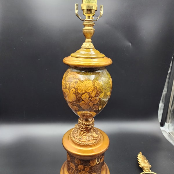 The Bradburn Gallery table lamp birds dolphin floral 30" high 6"dia