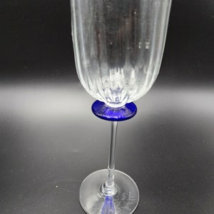 Vintage Union Street glass art glass  9 inch 3&quot;dia by R Guy Corrie blue clear
