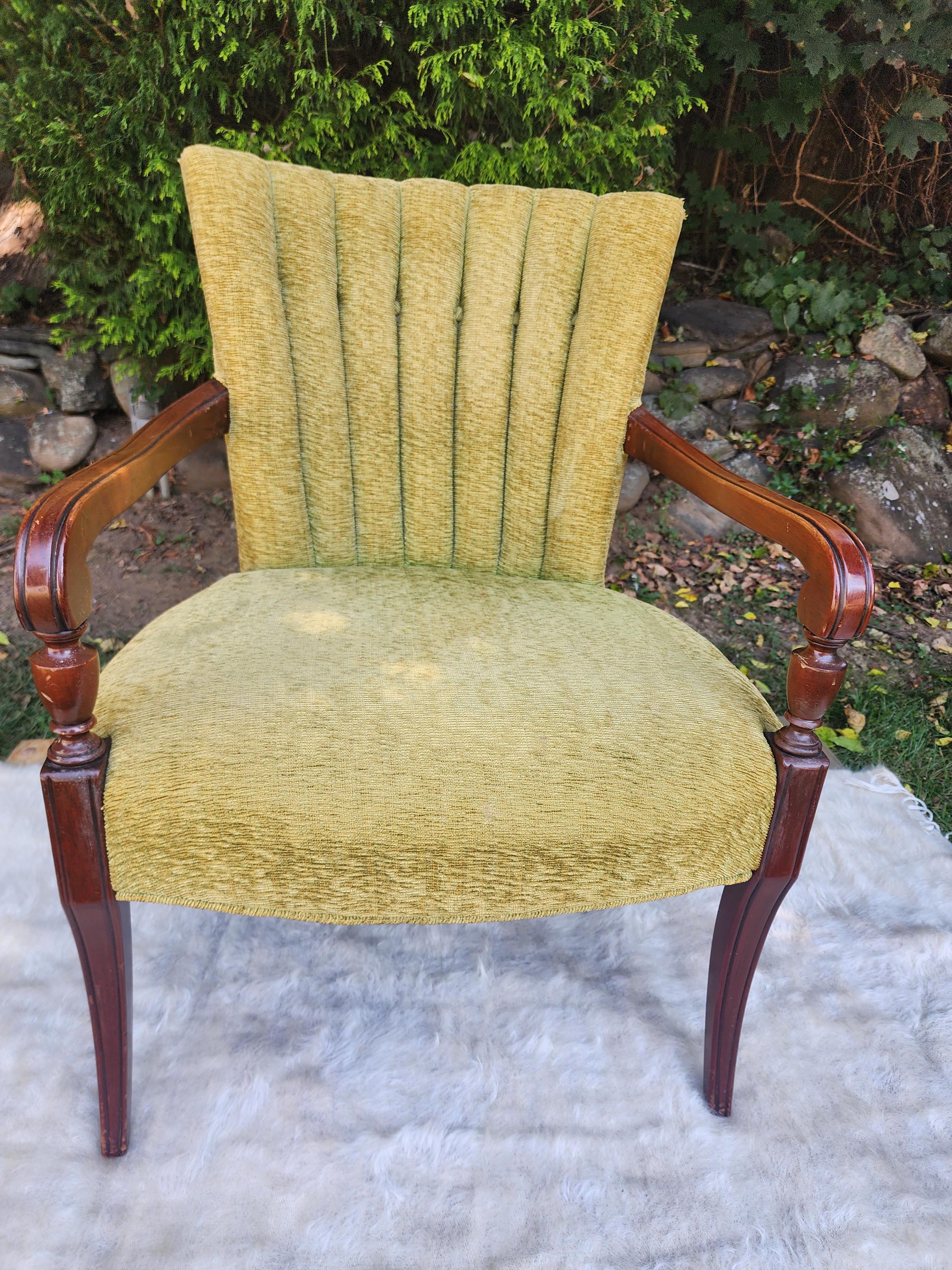 Vintage Channel Back Style of Dorothy Draper Greek Klismos Front