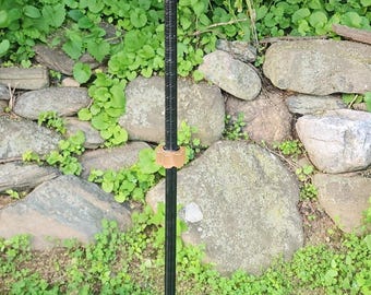 1,5 meter hög golvlampa i art déco-stil, 1,5 meter hög, svart metall och rosa harts, prästkragekedja, 23 cm fot