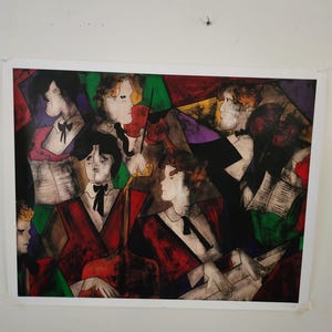 Linda Le Kinff, &quot;Grand Orchestra&quot;: Signed  Serigraph 27x34&quot;