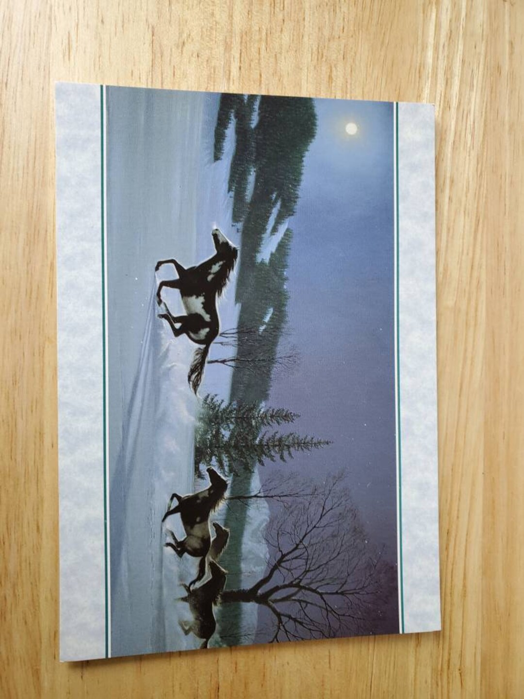 Leanin Tree Greetings Card 1993 Bob Peters Horse in Swow Etsy