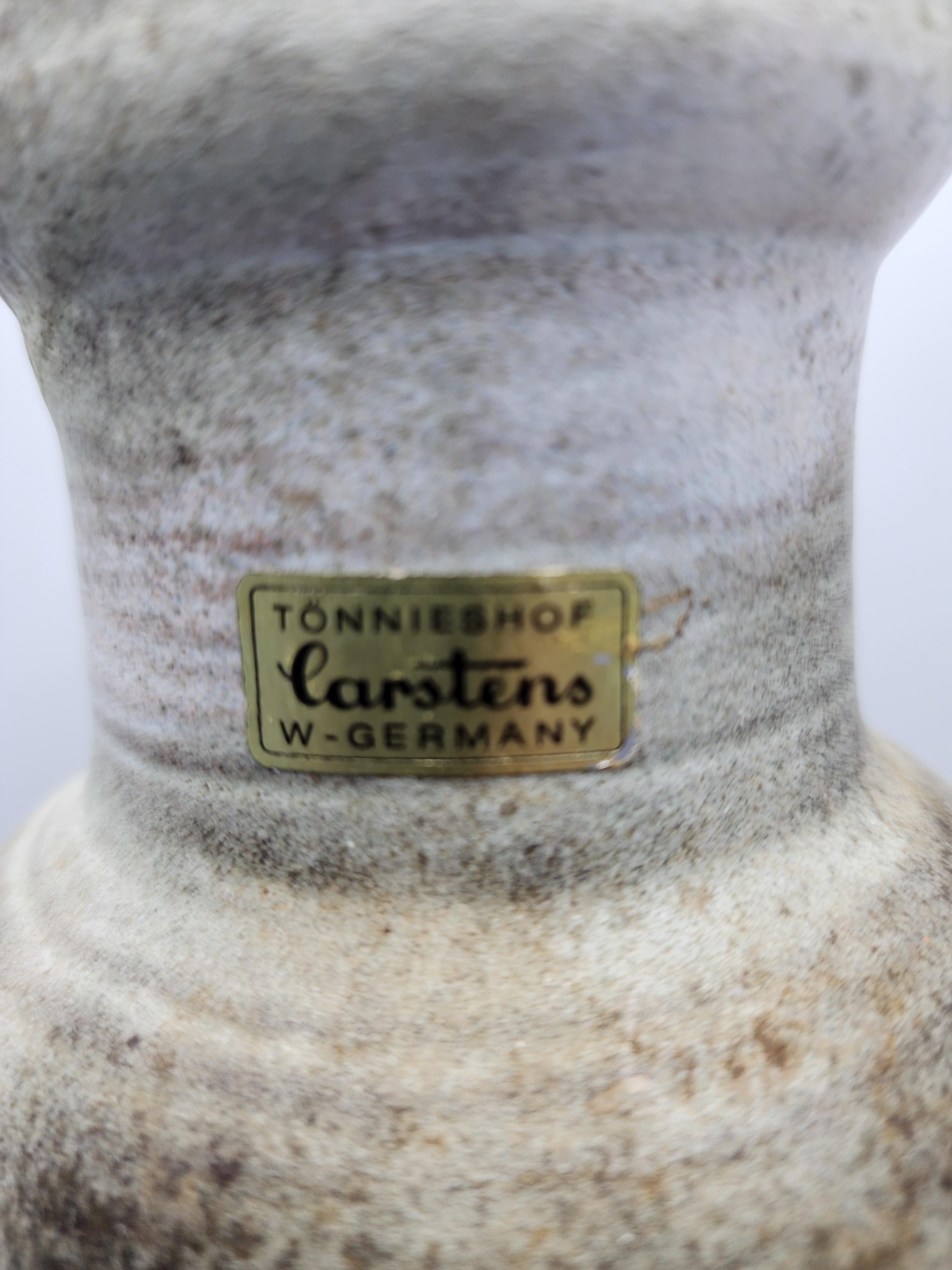 Carstens Tonnieshof Studio Fat Lava 陶器花瓶 西ドイツ 10インチ MCM