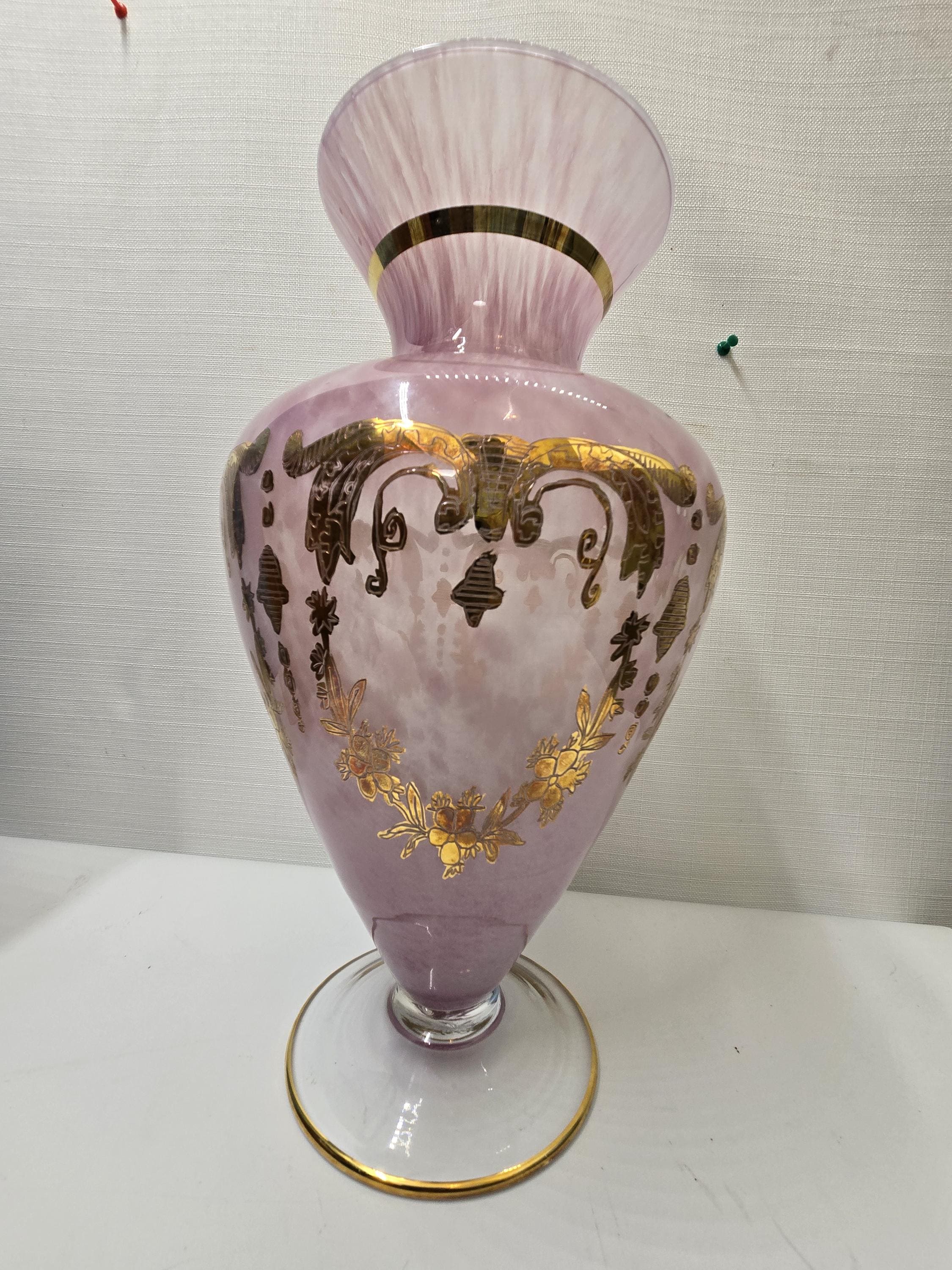 Vintage Italian Prince of Florence by Interglass Vase 24k Gold