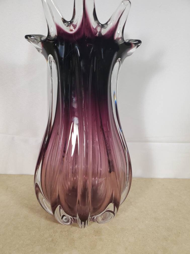 工芸品 Murano Glass Vase (Purple) Murano Glass Vase Purple/Aqua/Blue - Murano Glass - Murano