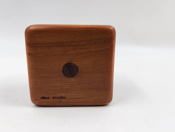 Mid-century Modern Sowe Konst Sweden Solid Teak Dice Pen Holder