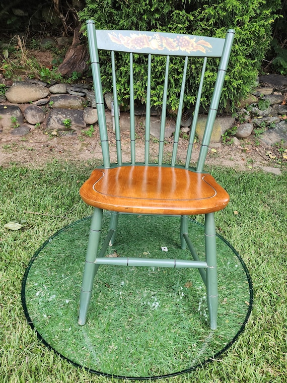 Vintage Hitchcock Dining Chair Side Chair Desk Green Stencil