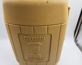 Vintage Coleman 200j Green Lantern Pyrex Glass USA Yellow Plastic