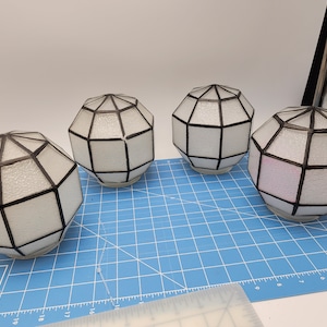 4 cubiertas de luz de porche con imitación de plomo de vidrio facetado estilo art déco
