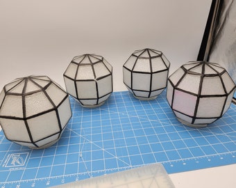 4 cubiertas de luz de porche con imitación de plomo de vidrio facetado estilo art déco
